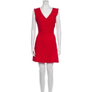 Sandro v-neck mini dress in red
